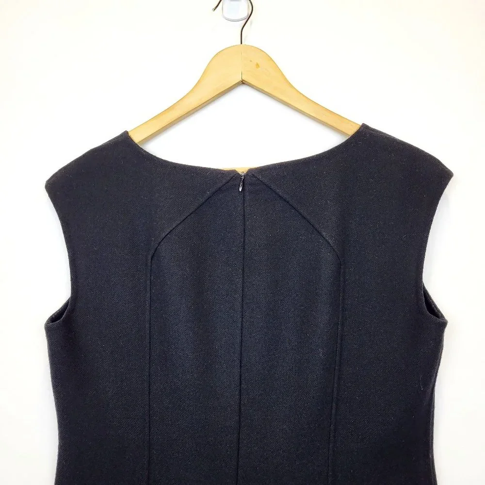 Talbots Black 100% Wool Structured Sheath Dress, Size 8, EUC - Picture 8 of 13